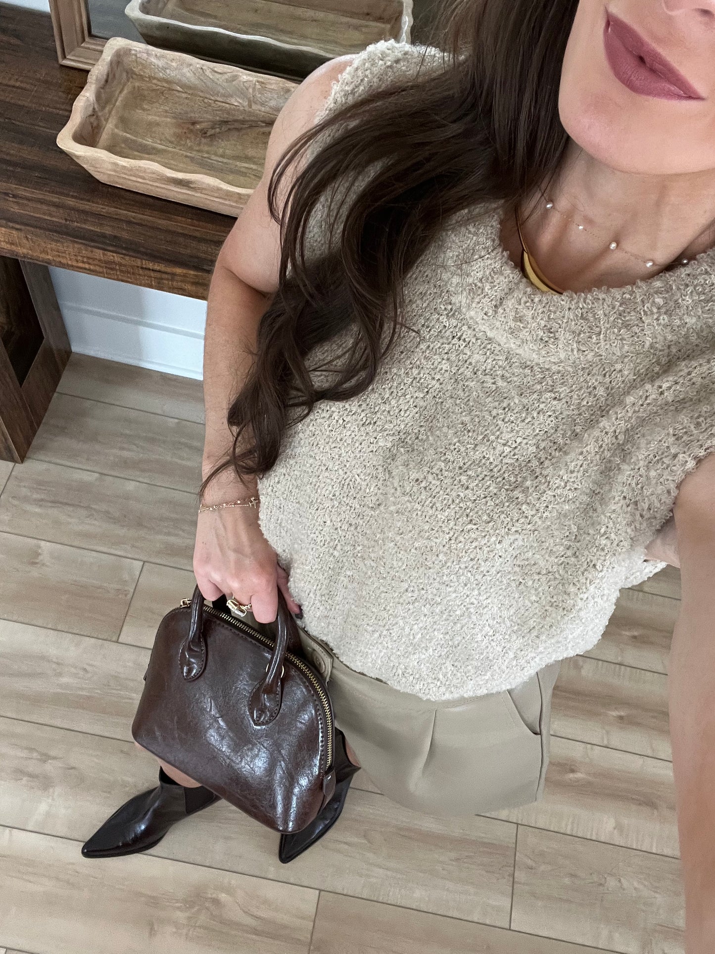 Champagne France Leather Shorts