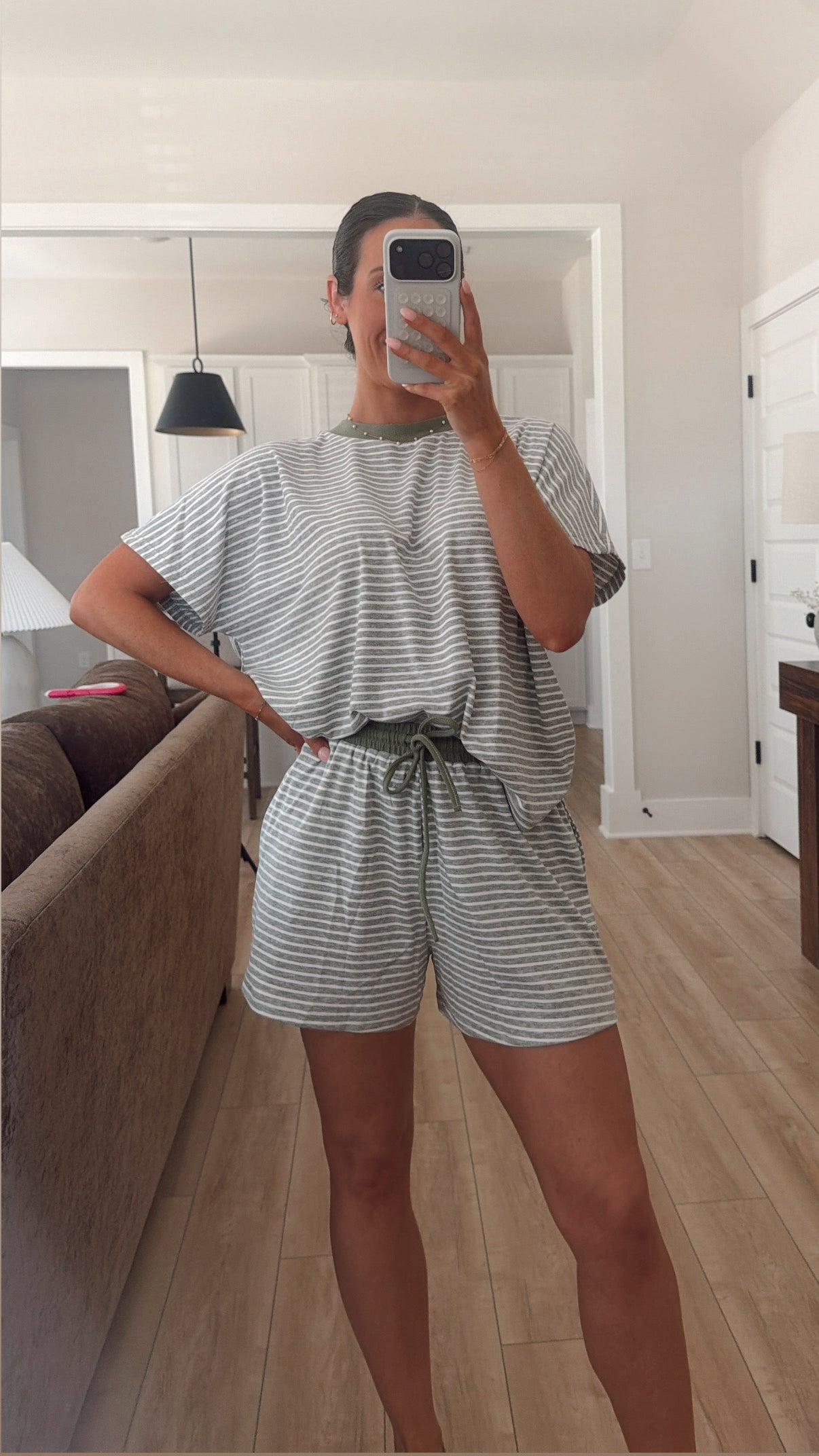 Olive Tree Stripe Lounge Set