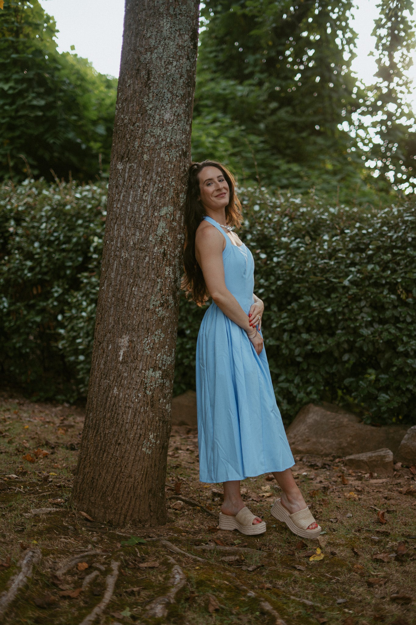 Riamaggiore Blu Halter Neck Dress