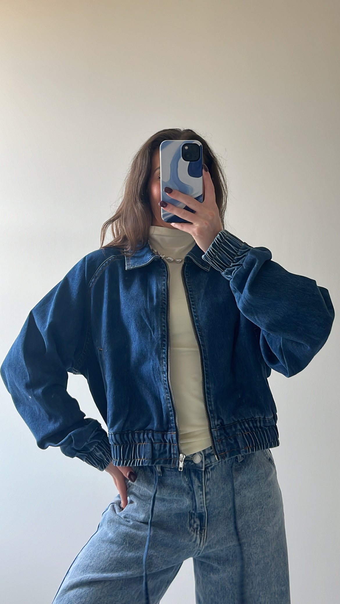 Denim Blues Zip Up Jacket