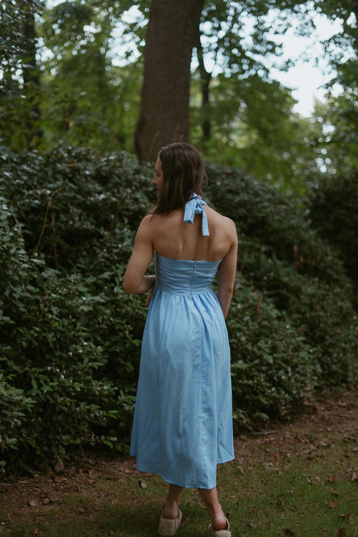 Riamaggiore Blu Halter Neck Dress