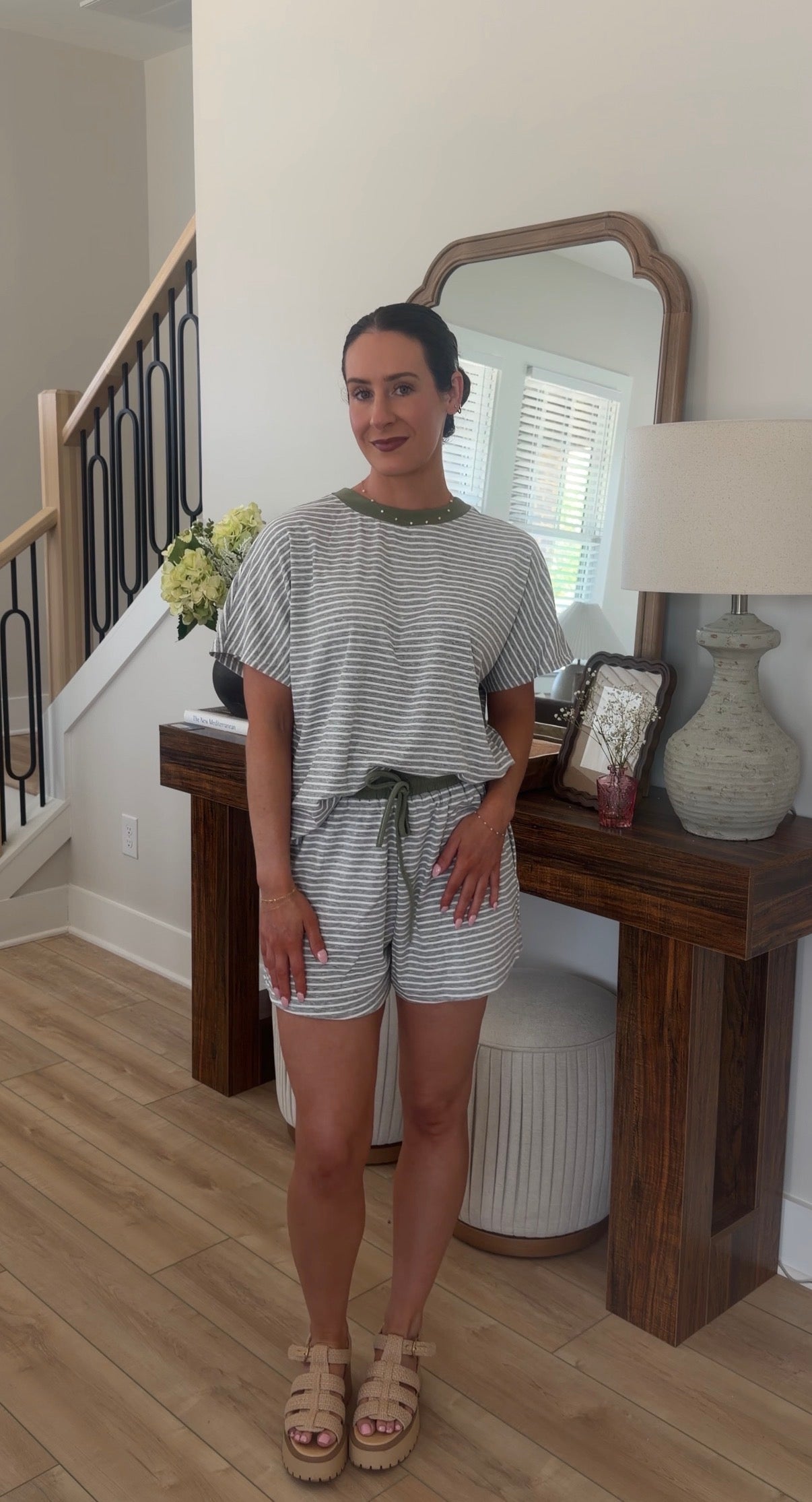 Olive Tree Stripe Lounge Set