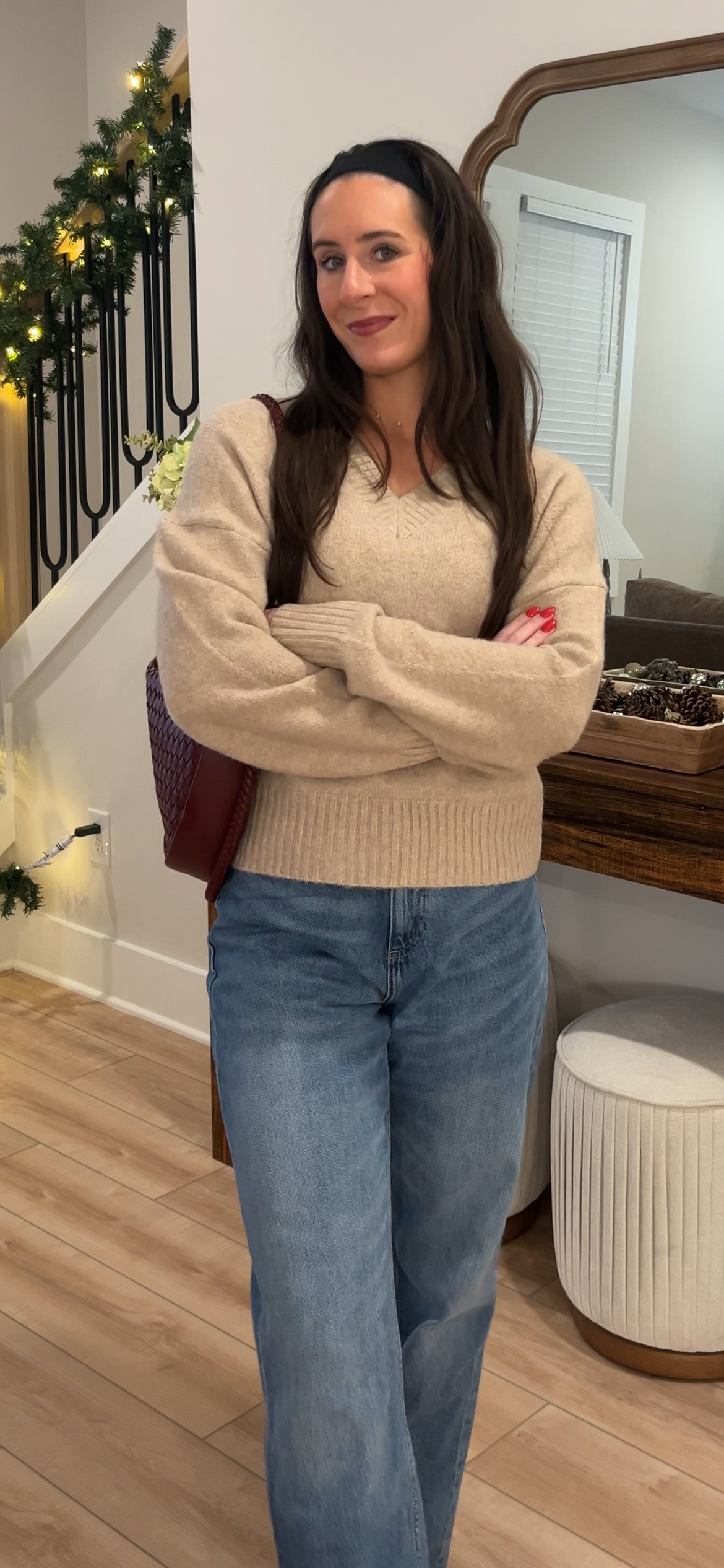 Highlands V-Neck Knit Sweater