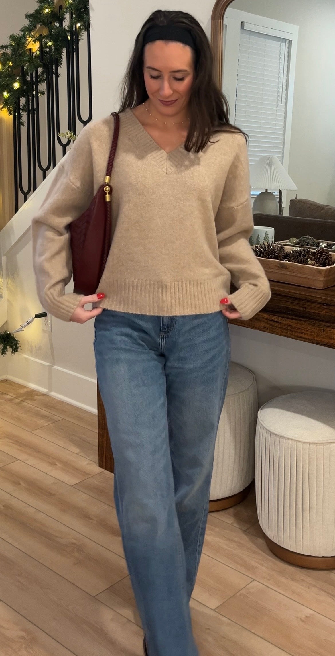 Highlands V-Neck Knit Sweater