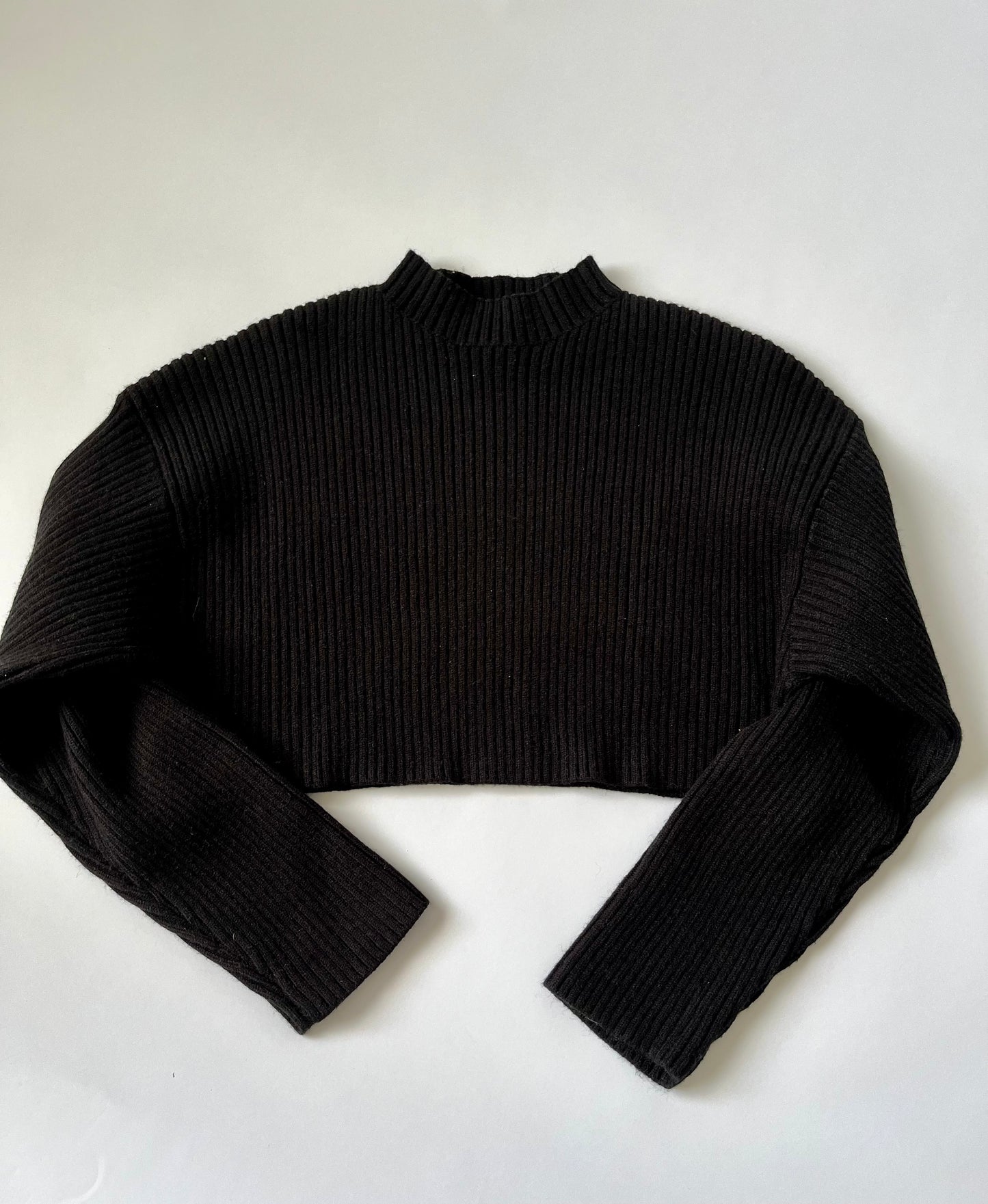 To the Mountains Ribbed Cropped Sweater