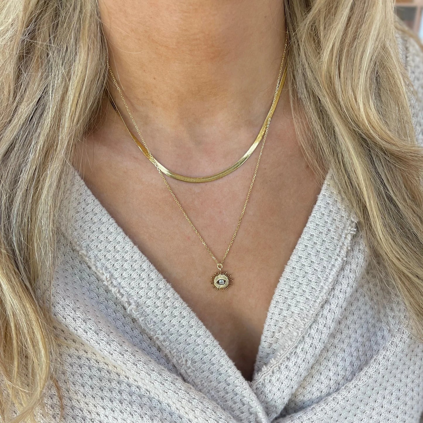 Vacation Vibes Thick Herringbone Waterproof Necklace- 6mm