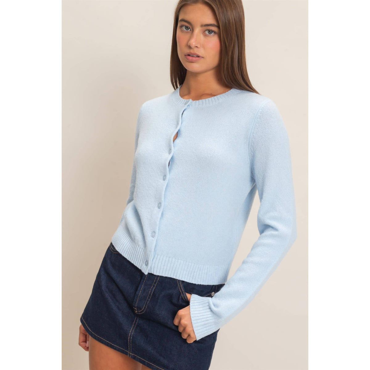 Blue Lagoon Crew Neck Cardigan