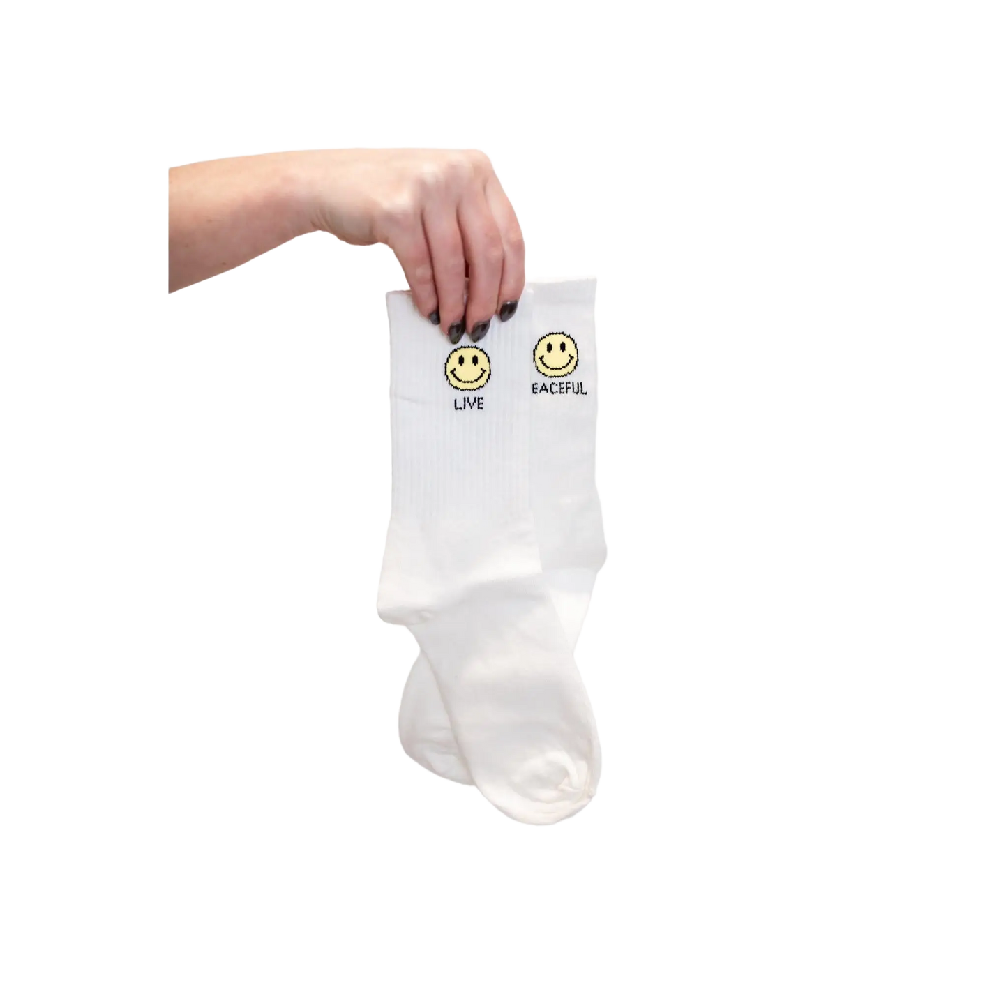 Live Peaceful Crew Socks